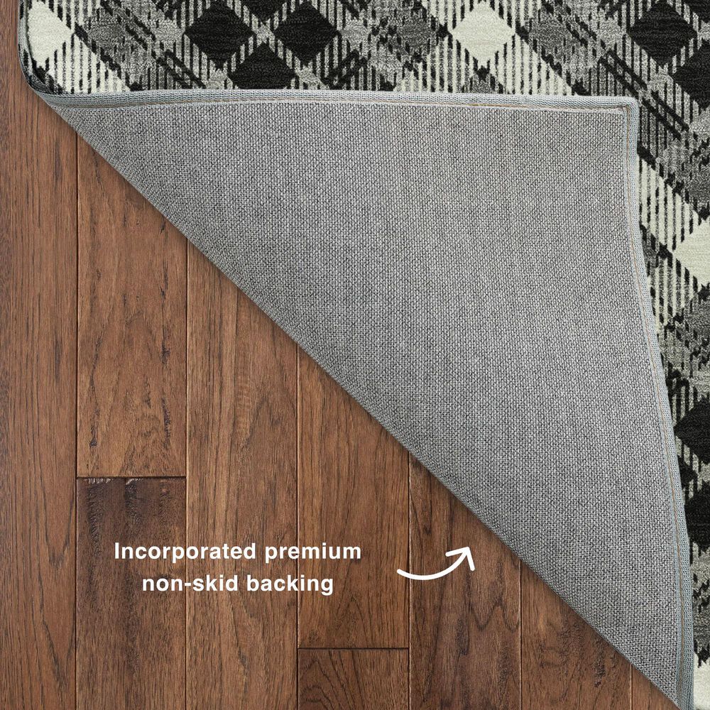 Dalyn Rug Company Soft Essentials Plaid Black 10' x 14' Indoor/Outdoor Area Rug, , large