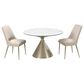 Urban Home Winston Round Dining Table in Oat Milk and Champagne - Table Only, , large