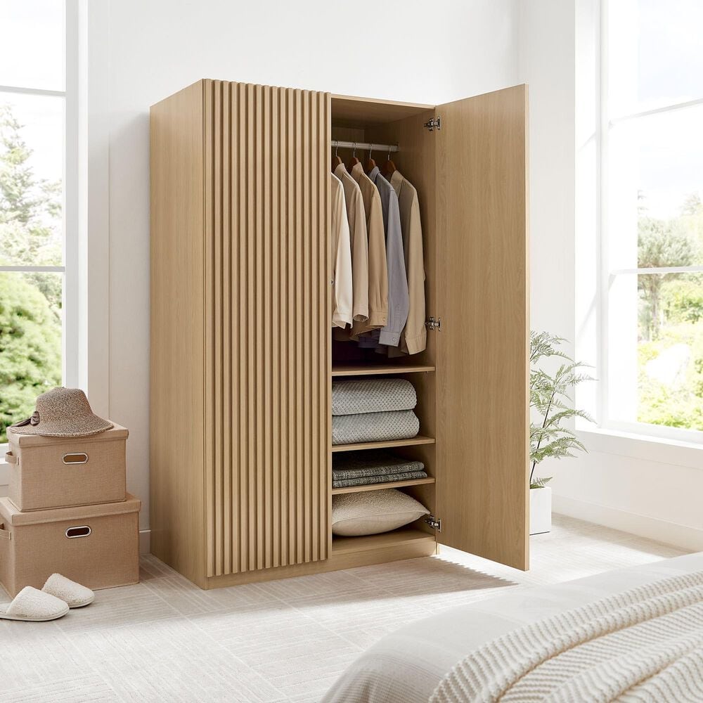 Modway Render 2-Door Wardrobe Closet in Oak, , large