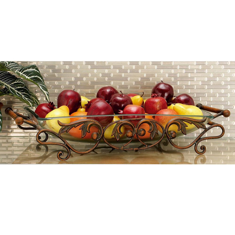 Maple and Jade 5&quot; Traditional Glass Serving Bowl in Copper, , large