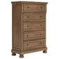 Ashley Feddinger 5 Drawer Chest in Chestnut Brown, , large
