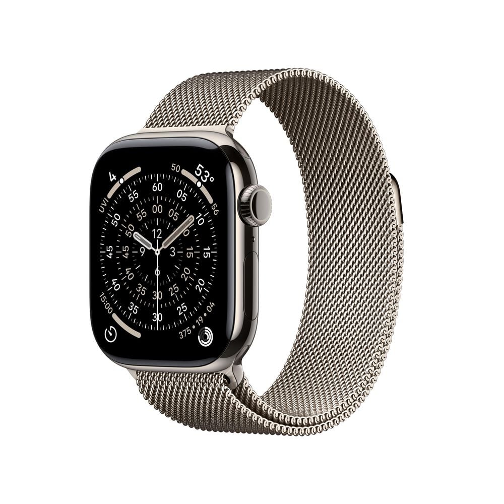 Apple Watch Series 11 (GPS+Cellular) 42mm Natural Titanium Case with Natural Milanese Loop - Natural - (2025)(Pre-Order), , large