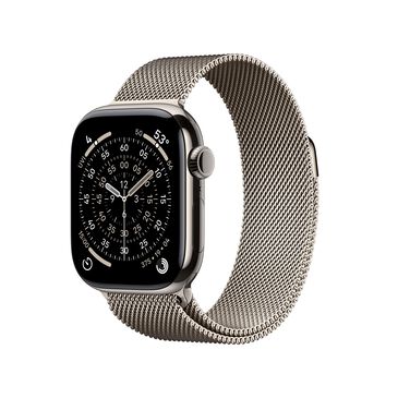 Apple Watch Series 11 (GPS+Cellular) 42mm Natural Titanium Case with Natural Milanese Loop - Natural - (2025)(Pre-Order), , large