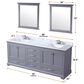 Lexora Home Dukes 80" Double Bathroom Vanity in Espresso with 2 cm White Carrara Marble Top, Rectangular Sinks and 30" Mirrors, , large