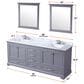Lexora Home Dukes 80" Double Bathroom Vanity in Espresso with 2 cm White Carrara Marble Top, Rectangular Sinks and 30" Mirrors, , large