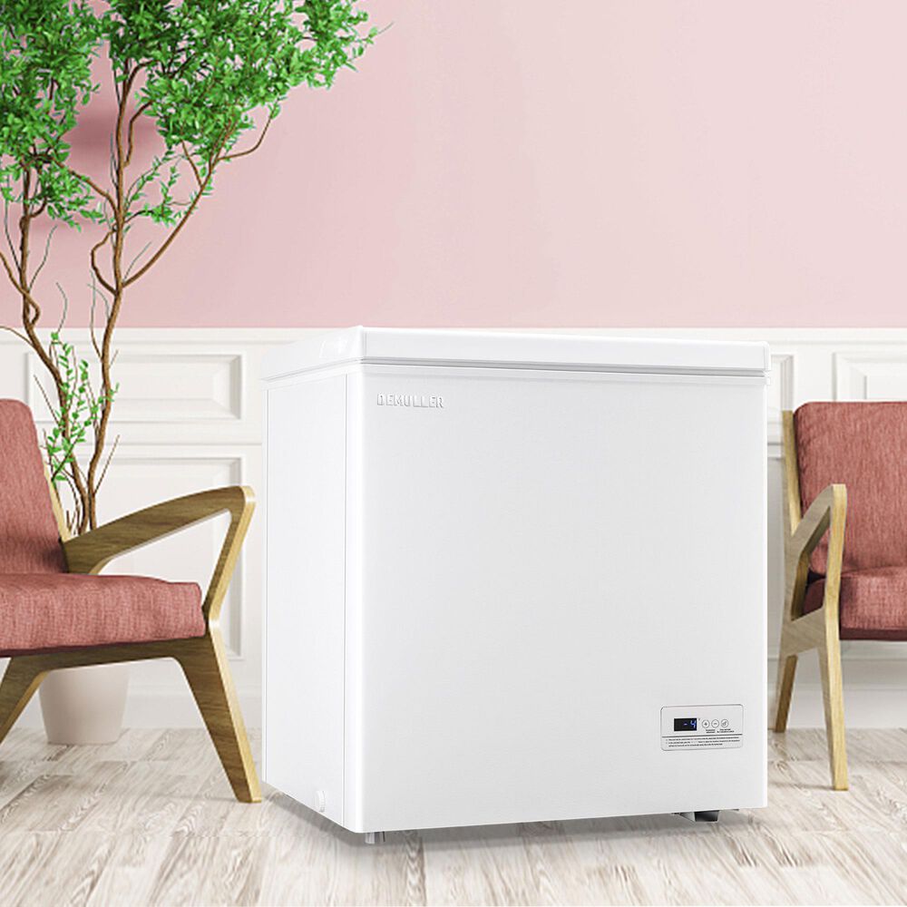 HOMLUX 5 Cu. Ft. Deep Chest Freezer with Removable Basket in White, , large