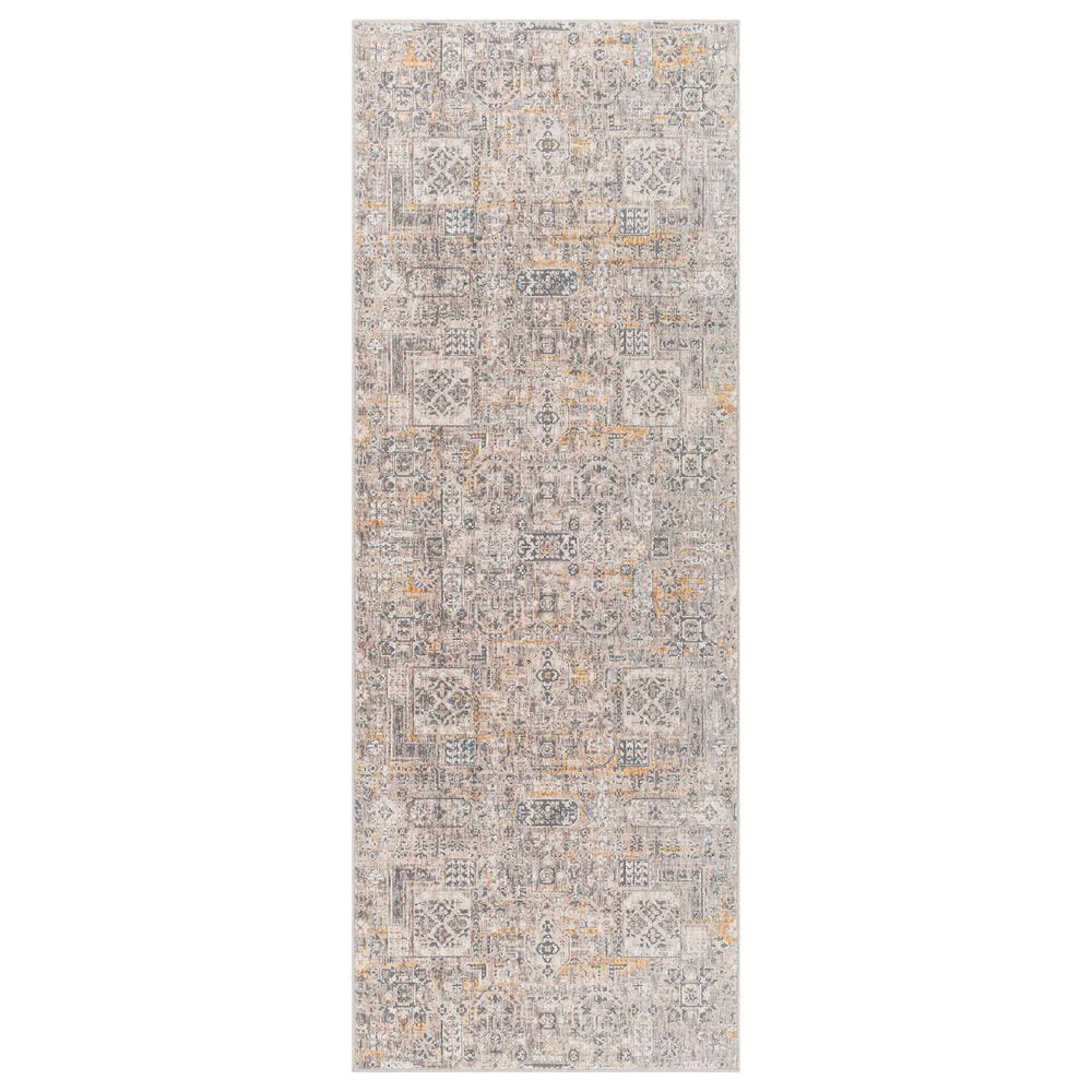 Surya Cardiff CDF-2310 Charcoal, Light Gray, Medium Gray, Camel and Blue 2"7" x 7"3" Runner, , large