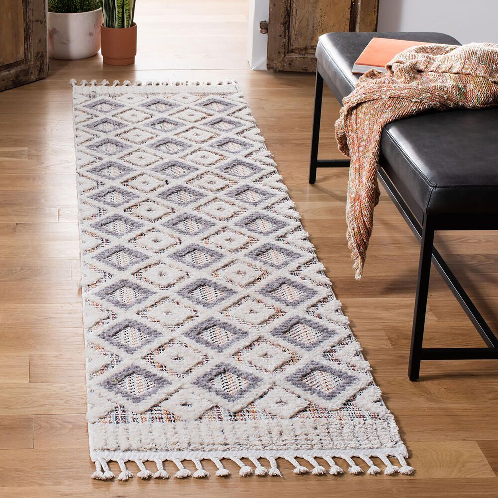 Safavieh Marrakesh Southwestern 2&#39;2&quot; x 12&#39; Grey and Multicolor Runner, , large