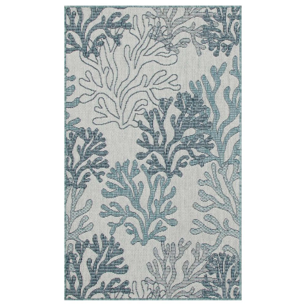 Nourison Garden Oasis Nautical Blue 3" x 5" Indoor/Outdoor Area Rug, , large