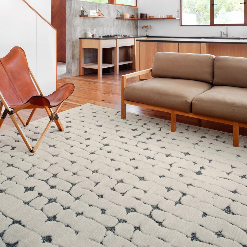 Loloi II Hagen 3&#39;7&quot; x 5&#39;7&quot; White and Navy Area Rug, , large