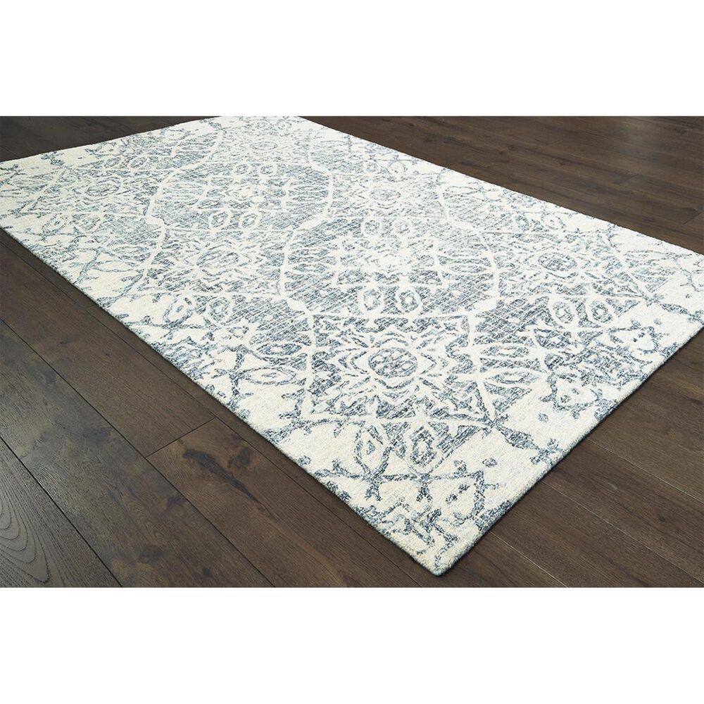 Oriental Weavers Tallavera 55603 5&#39; x 8&#39; Blue and Ivory Area Rug, , large