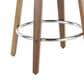 LumiSource Gardenia Swivel Fixed-Height Counter Stool with Cream Fabric Upholstery in Chrome and Walnut (Set of 2), , large