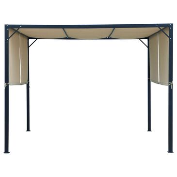Noble House Westray 10" Beige Gazebo with Black Base, , large