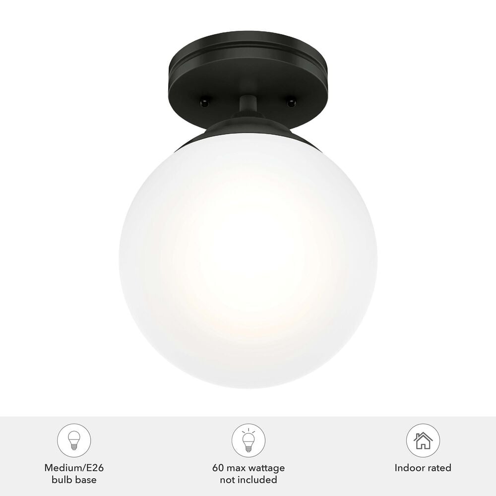 Hunter Hepburn 1-Light Semi-Flush Mount in Matte Black, , large