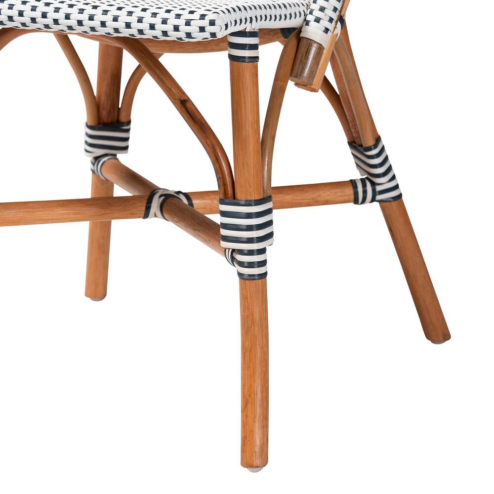 bali &amp; pari Genica Side Chair in Navy Blue, White and Natural Brown, , large