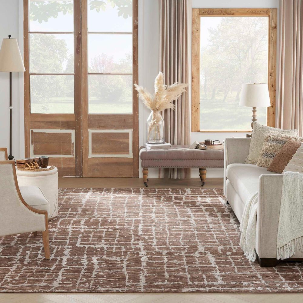 Nourison Luna 9&#39;9&quot; x 13&#39;9&quot; Mocha and Ivory Area Rug, , large