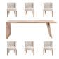 Nest Home Collections Hailey Dining Table in Antique Natural and  6 Charlie Dining Side Chairs in Grey Wash, , large