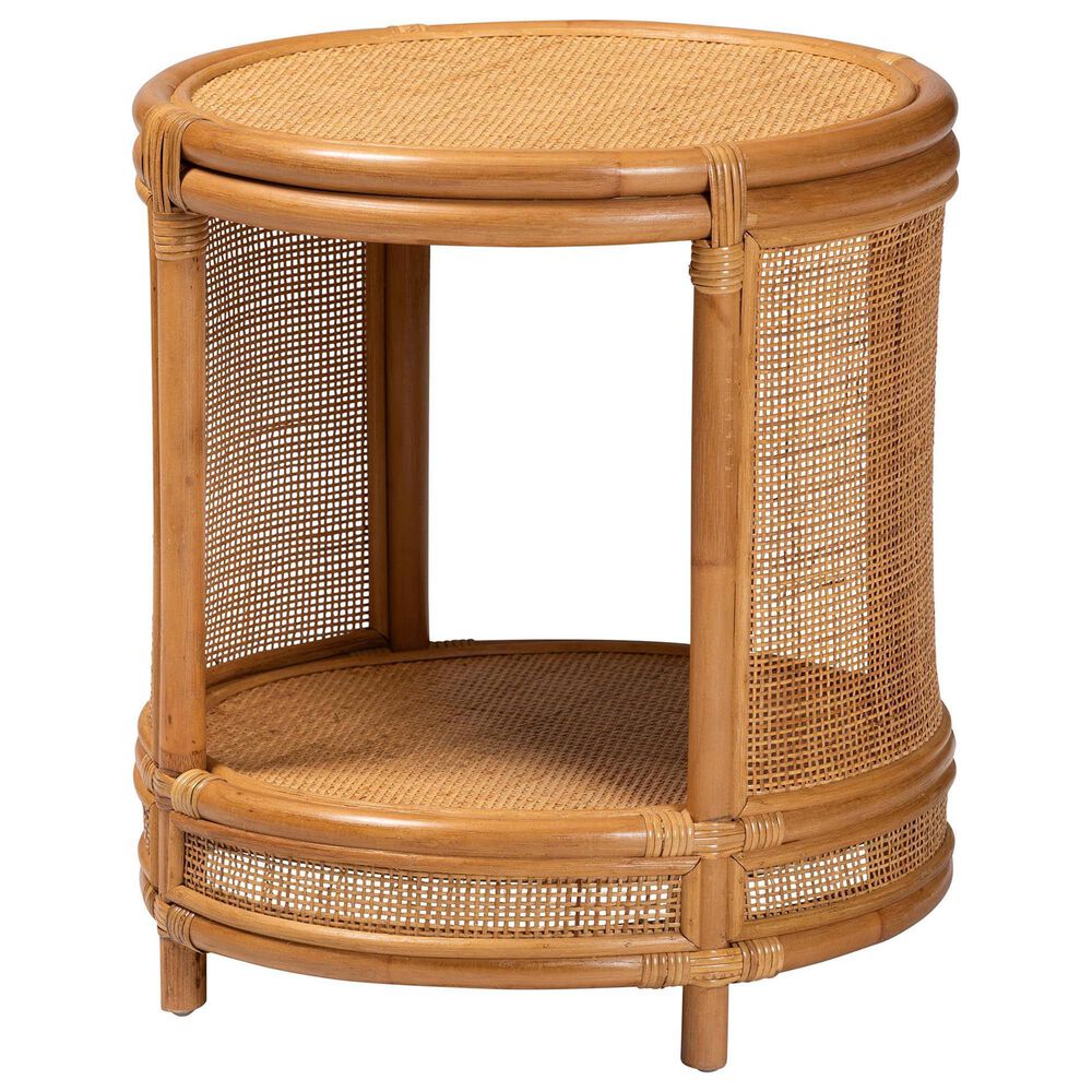 Baxton Studio Louis End Table in Light Honey, , large