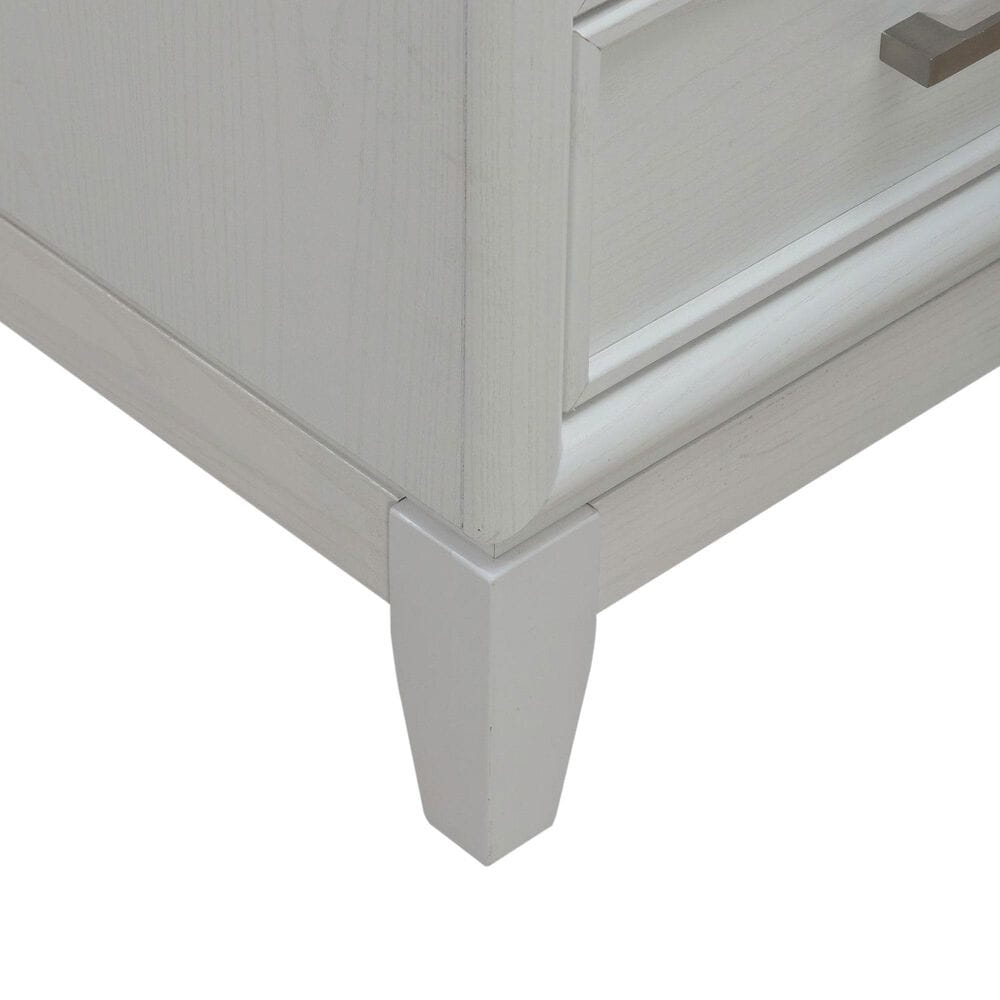 Belle Furnishings Reflections 2-Drawer Nightstand in Pearl White and Rhinestone, , large