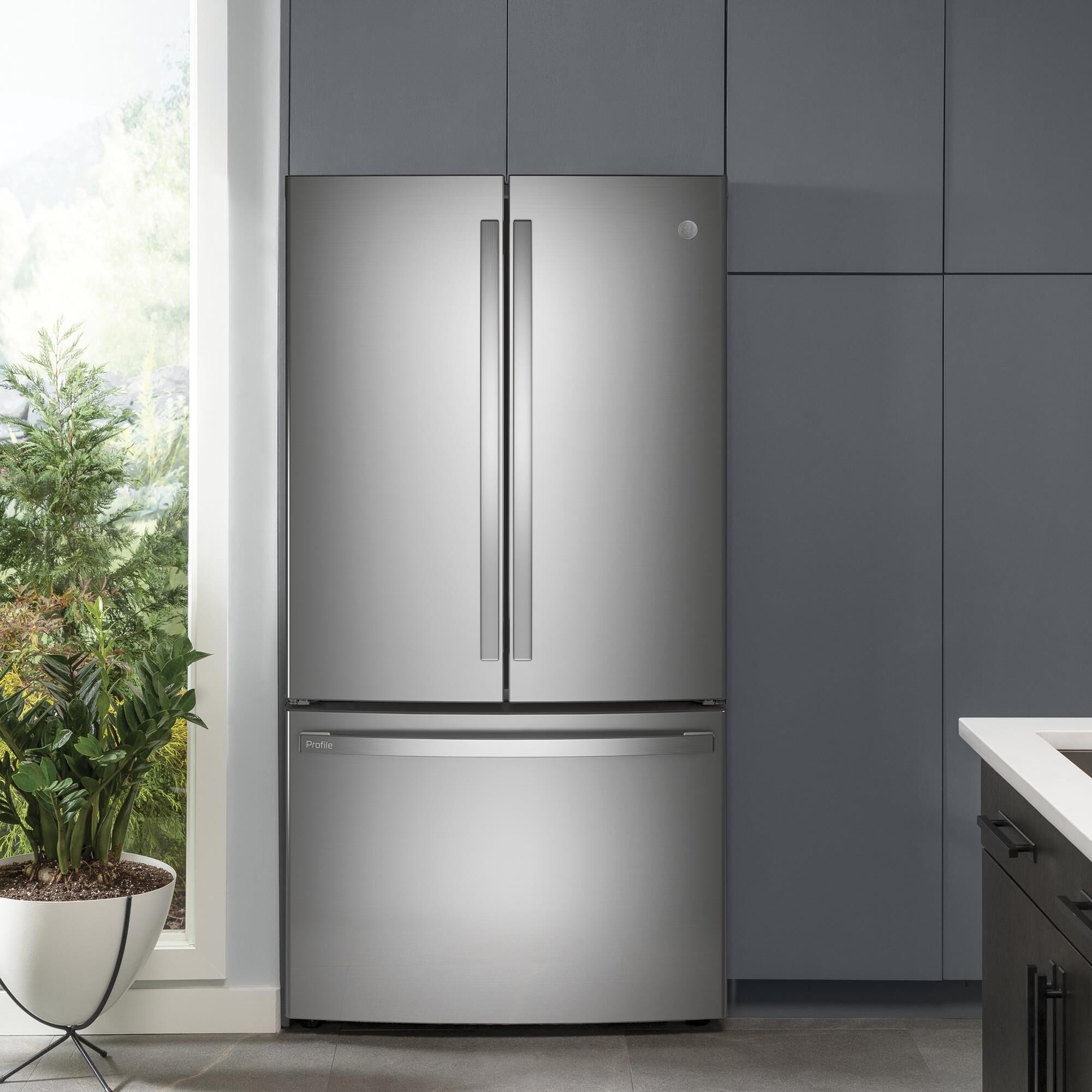 Ge profile french store door fridge