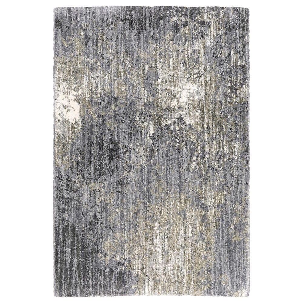 Oriental Weavers Aspen Shag Distressed 2060W 7"10" x 10"10" Gray Area Rug, , large