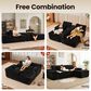 HOMLUX 105.5" Zero Assembly Sofa with Ergonomic Chaise Sectional in Black, , large