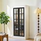Hearth and Haven 71.2"" Freestanding Glass Door Pantry with Adjustable Shelves in White and Black, , large