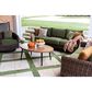 Ashley Horizon Hall Outdoor Sofa with Green Cushion in Brown, , large