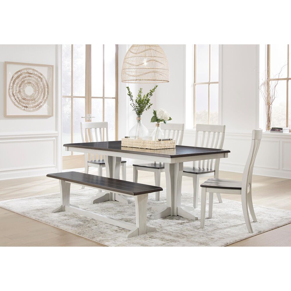 Ashley Darborn 62&quot; Bench in Light Gray and Brown Cherry, , large
