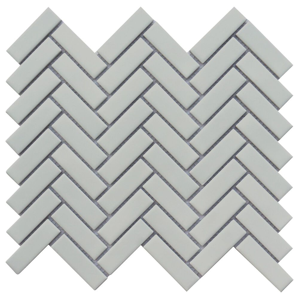 Emser Impact Gray 11" x 12" Herringbone Porcelain Mosaic Sheet, , large