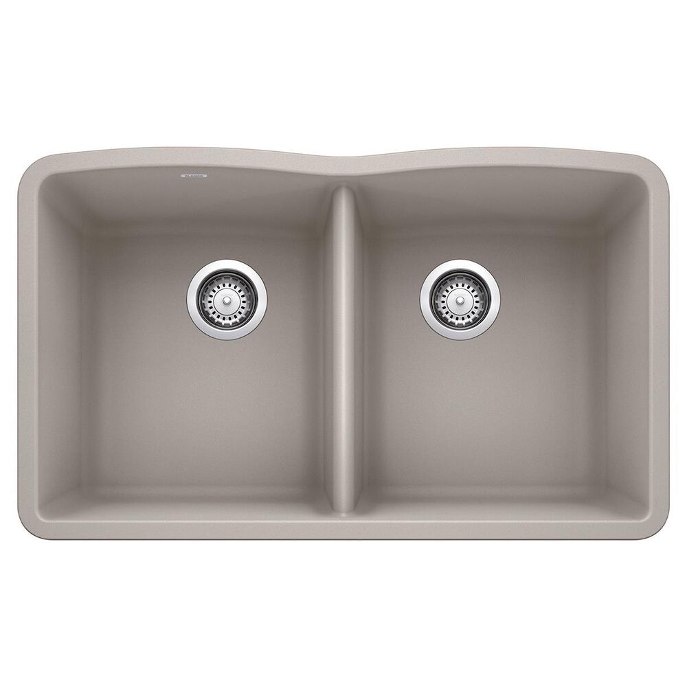 Blanco Diamond Equal Double Sink in Concrete Gray, , large