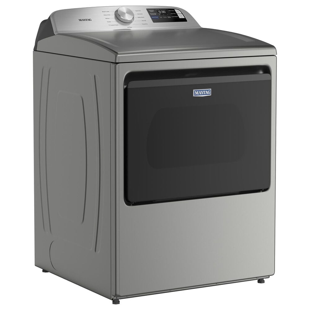 Maytag 5.3 Cu. Ft. Smart Top Load Washer and 7.4 Cu. Ft. Smart Electric Top Load Dryer Laundry Pair in Classic Silver, , large