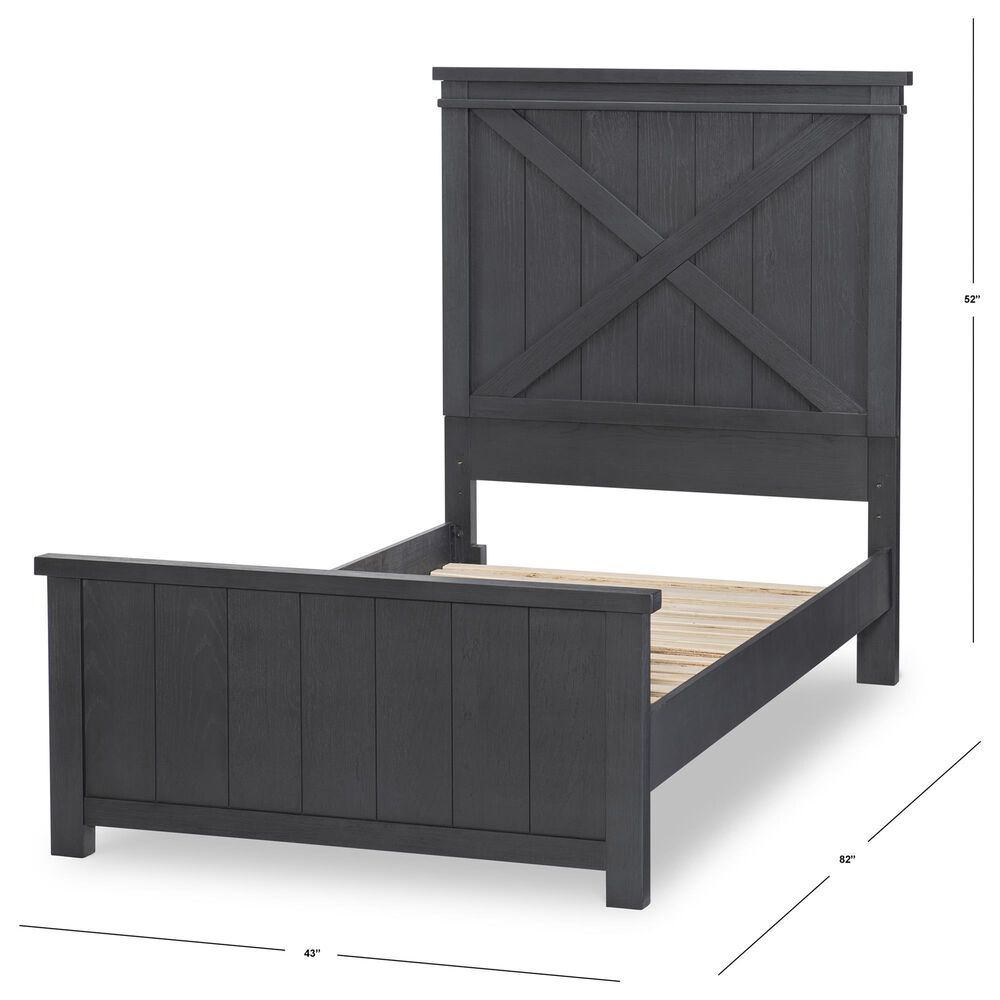 Legacy Classic Flatiron Twin Panel Bed with Trundle in Midnight, , large