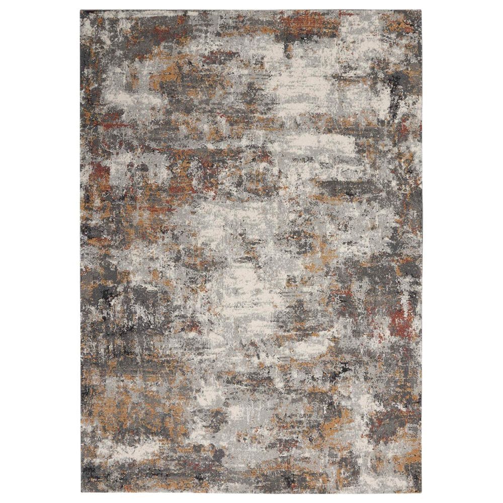 Nourison Tangra TNR03 4" x 6" Grey and Multicolor Area Rug, , large