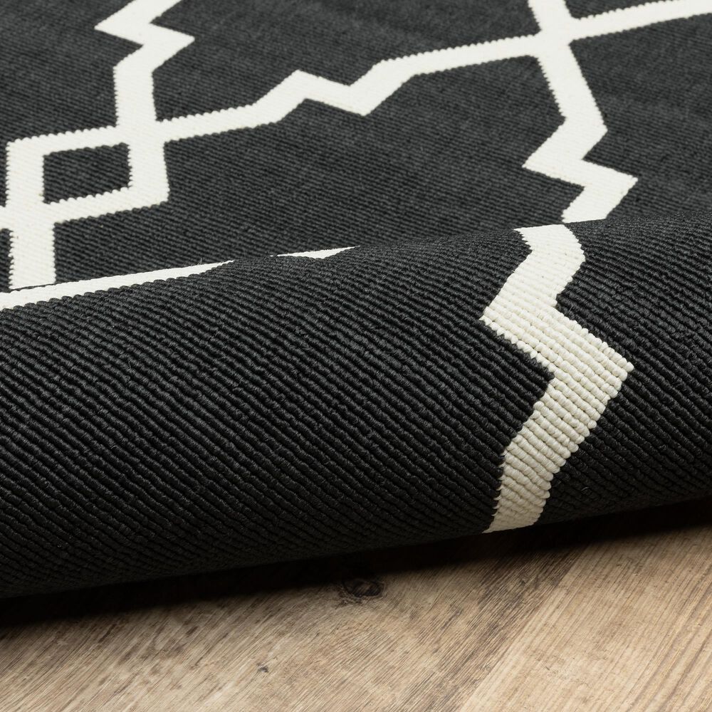 Oriental Weavers Marina 7763K 2&#39;3&quot; x 7&#39;6&quot; Black and Ivory Runner, , large