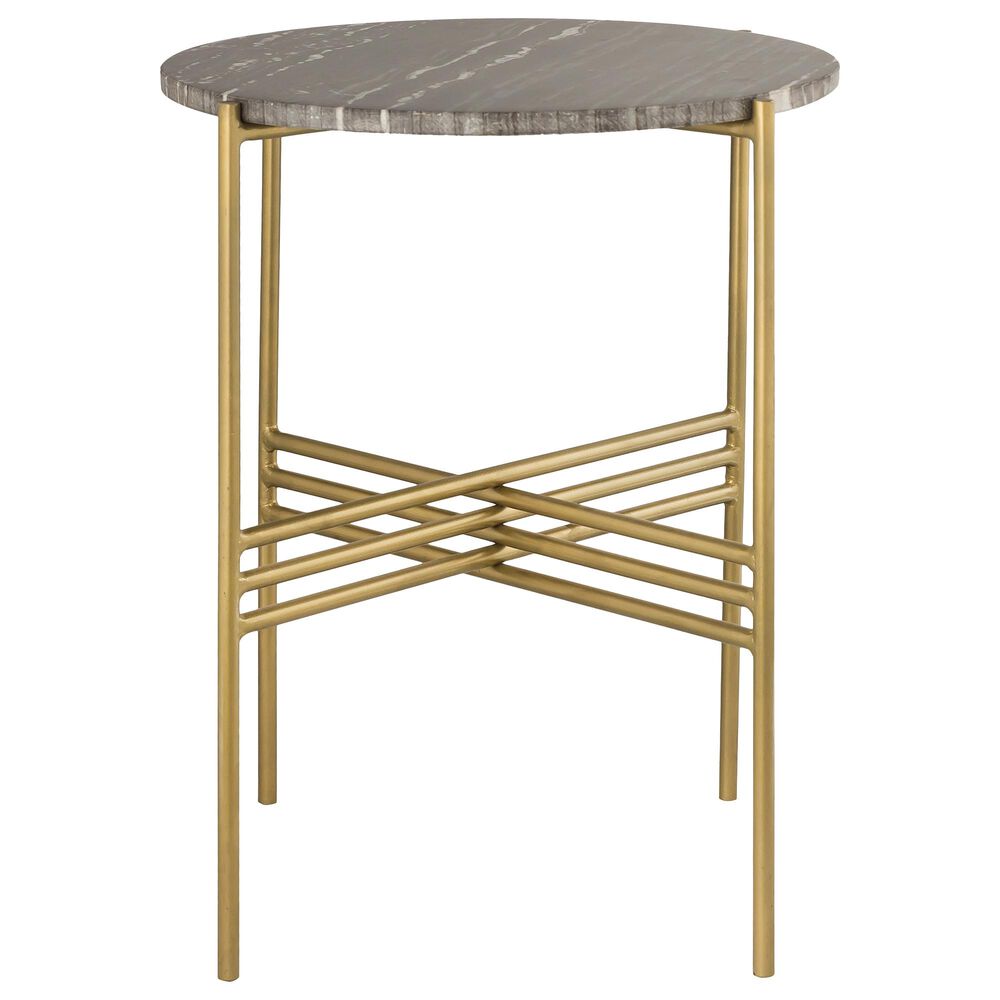 Tov Furniture Cress Side Table in Gold/Black Marble Nebraska