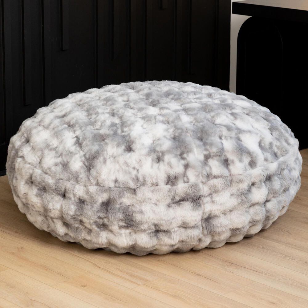 Jaxx Lil' Cuddler Cocoon Jr Kids Faux Fur Bean Bag Lounger in Phantom Grey, , large