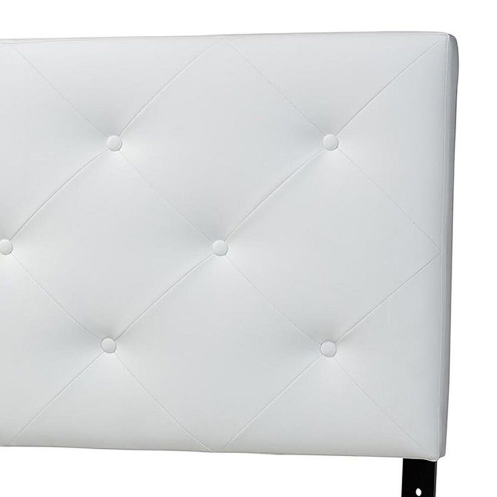 Baxton Studio Baltimore King Upholstered Panel Headboard in White, , large