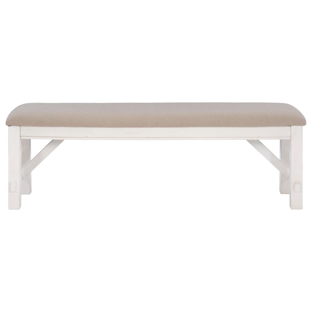 Linon Home Decor Turino Padded Dining Bench in Smokey White, , large