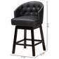 Baxton Studio Theron Swivel Counter Stool with Black Cushion in Espresso Brown (Set of 2), , large