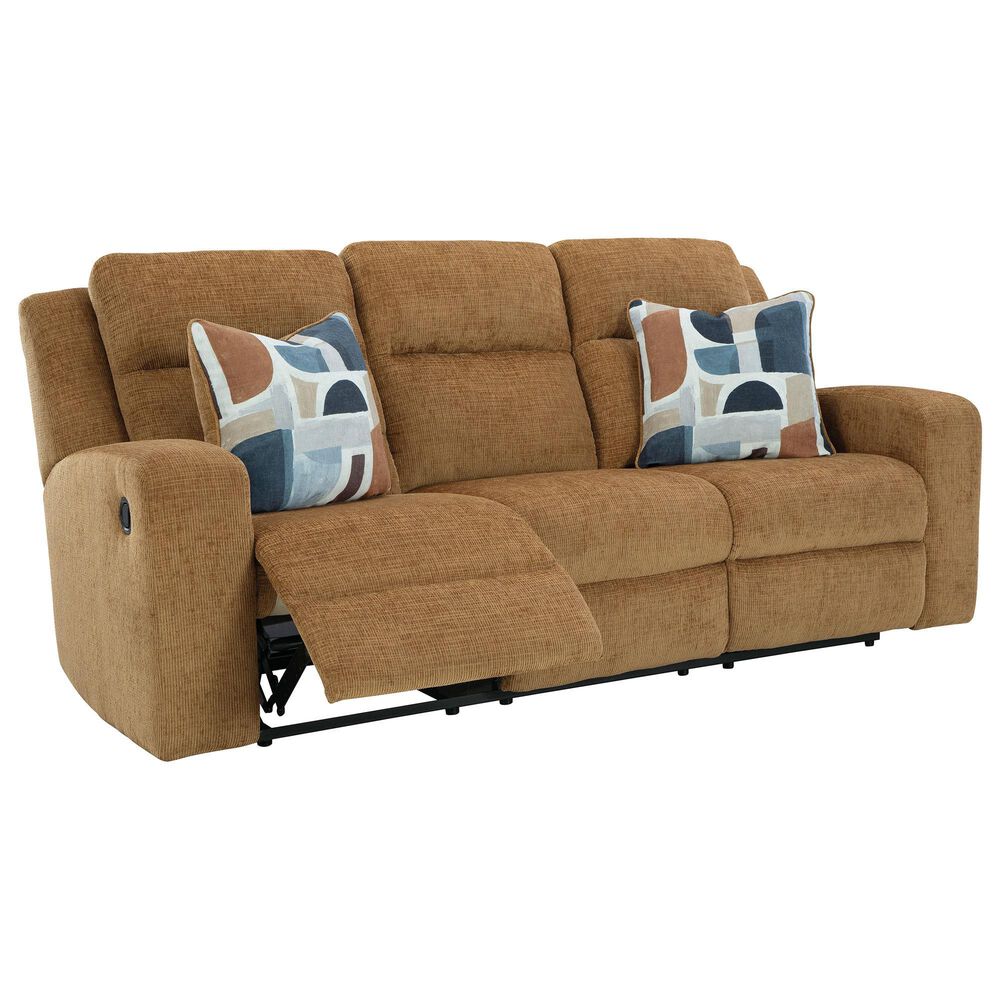 Ashley Kanlow Manual Reclining Sofa in Honey, , large
