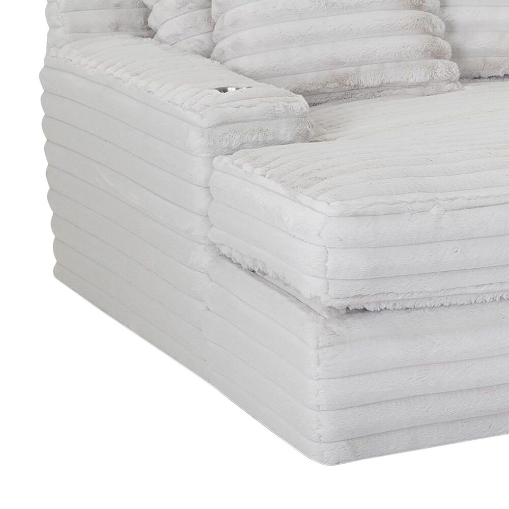 Moore Furniture Bellini Chaise Lounger with Cupholders in Cloud Dove, , large