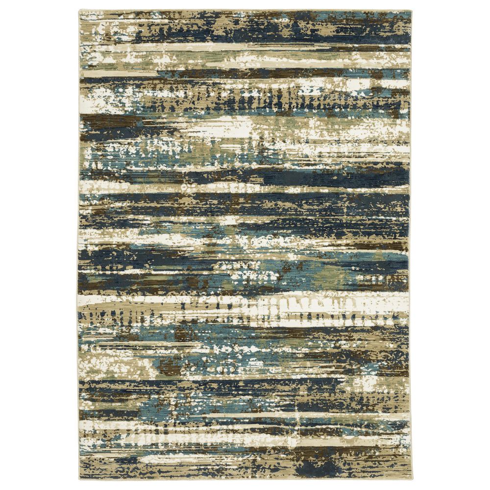 Oriental Weavers Reed RE02A 9"10" x 12"10" Beige and Blue Area Rug, , large