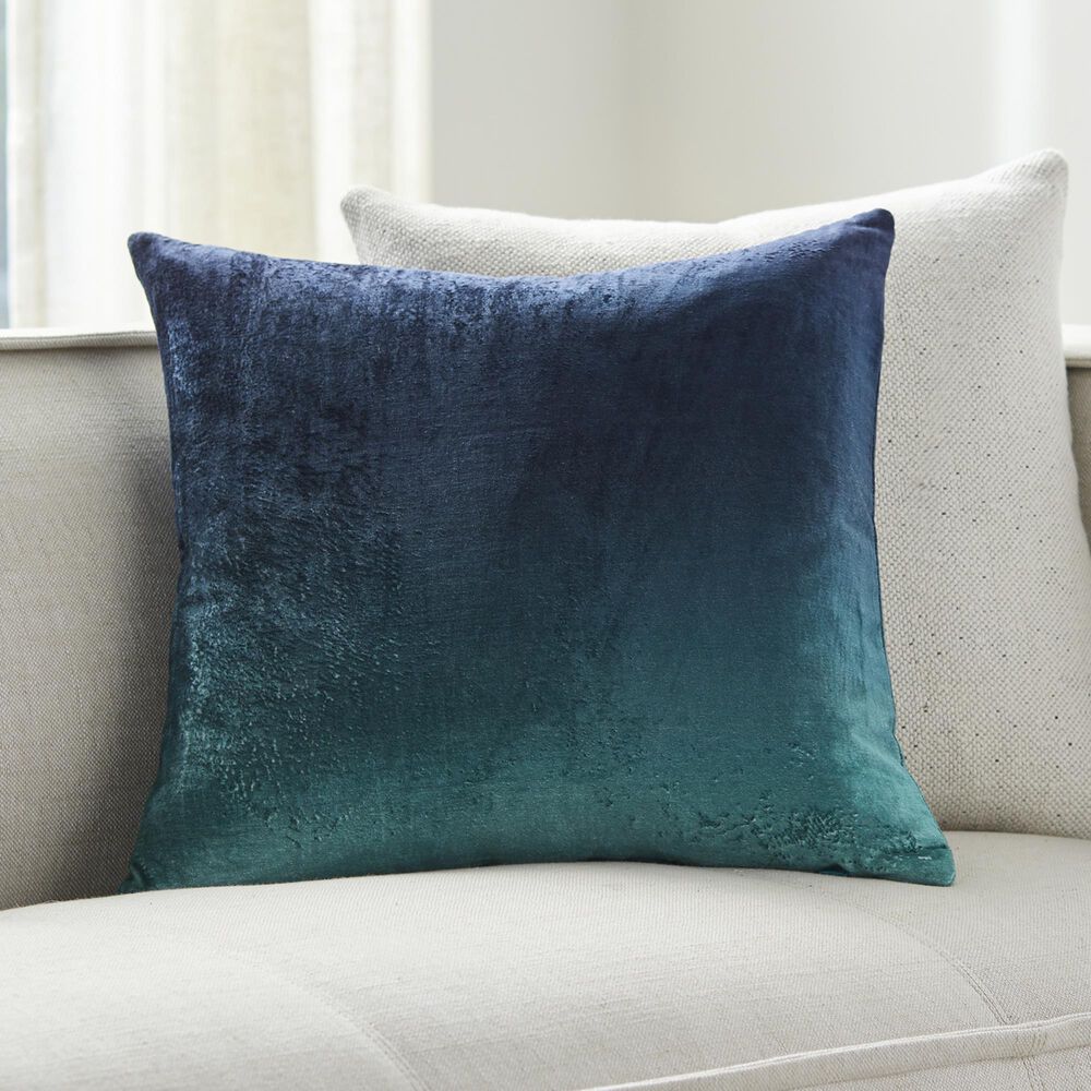 Surya Theodosia 18&quot; x 18&quot; Throw Pillow in Emerald and Dark Blue, , large