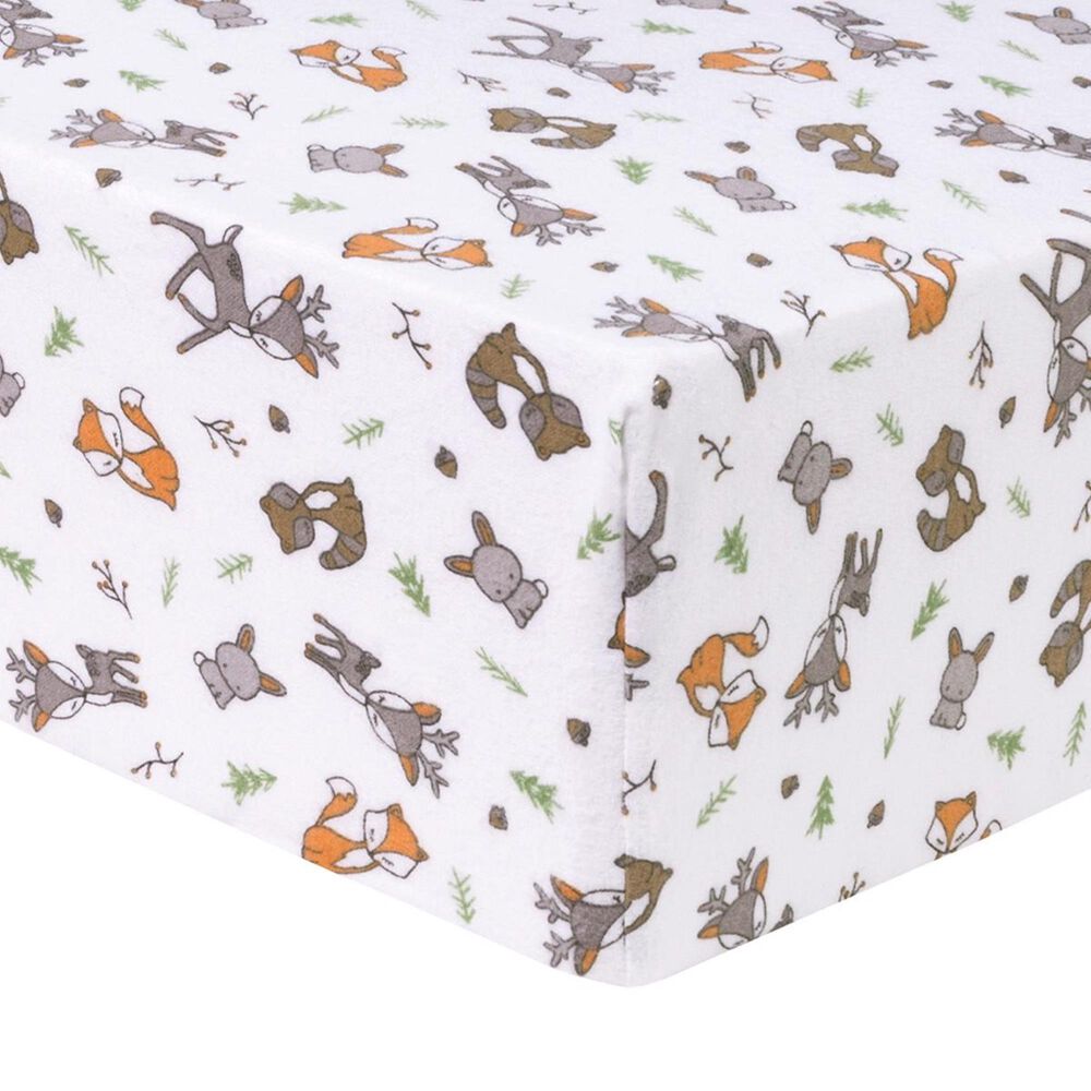 Trend Labs Forest Deluxe Flannel Fitted Crib Sheet in White, , large