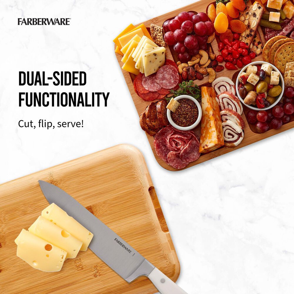 Lifetime Brands Build-a-Board 6-Section Bamboo Cutting Board with Locking Lid in Natural and Clear, , large