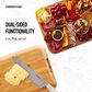 Lifetime Brands Build-a-Board 6-Section Bamboo Cutting Board with Locking Lid in Natural and Clear, , large