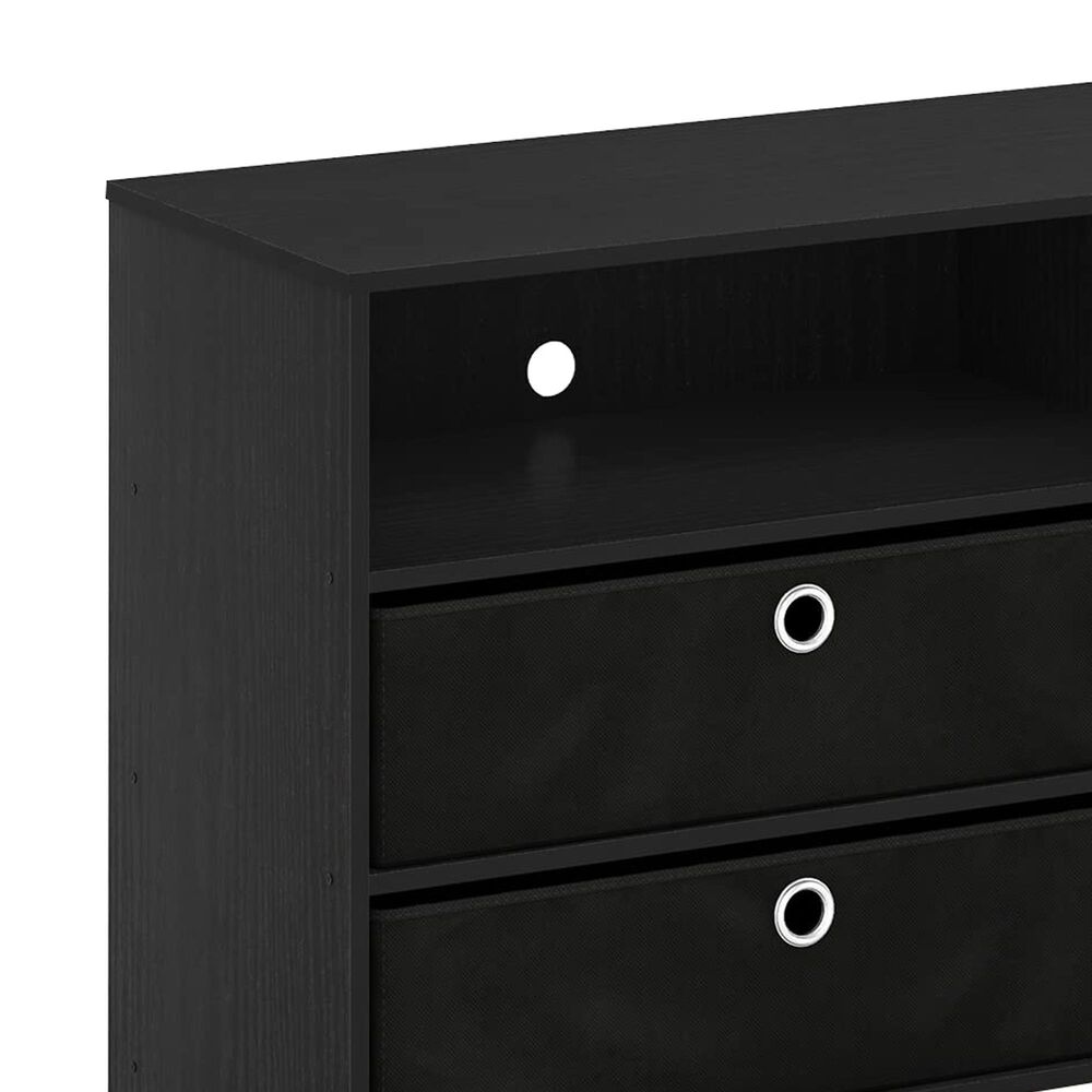 HOMLUX 46.6" Simple Design TV Stand with Bins in Americano, Stainless Steel and Black, , large