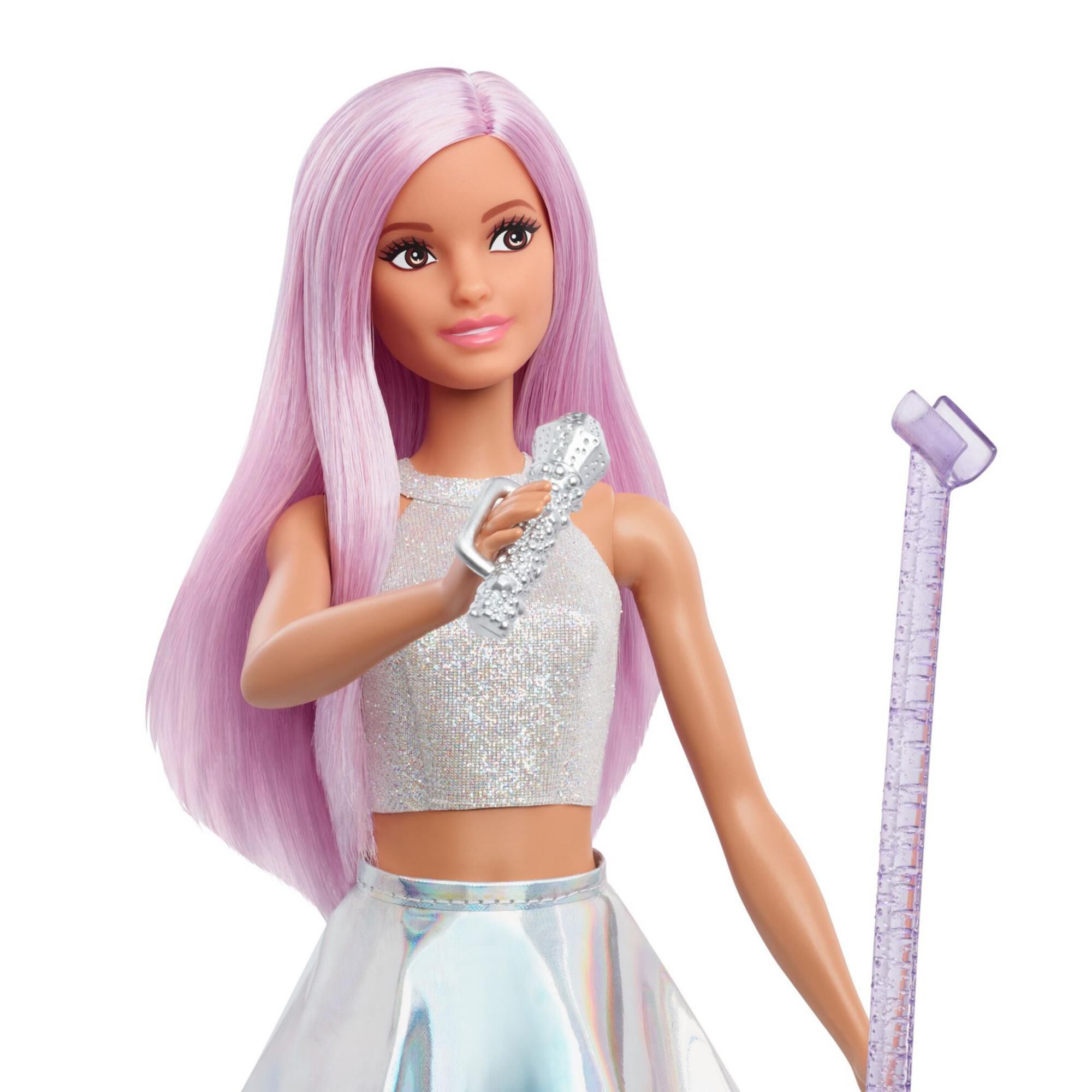 Barbie Pop Star Doll Long Pink Hair with Iridescent Skirt NFM