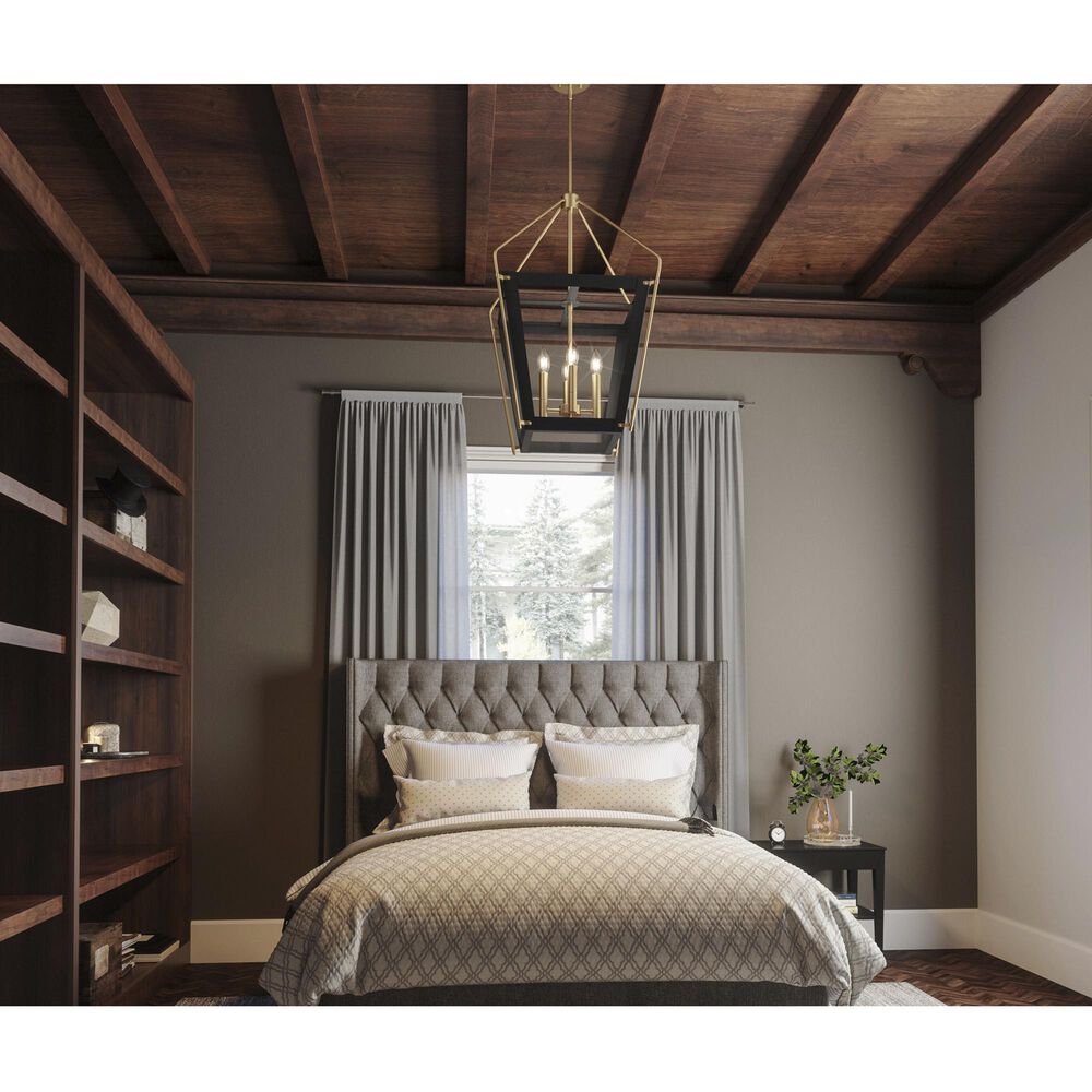 Quoizel Abbeville 4-Light Pendant Ceiling Light in Earth Black and Gold, , large